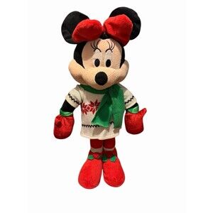 Disney Minnie Mouse Holiday Christmas Winter 23" Door Greeter  Plush free stand